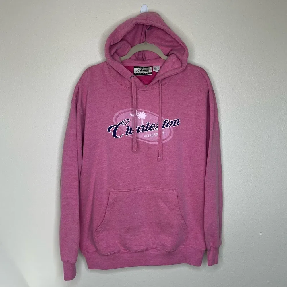 Coconut Creek Trading Co Charleston South Carolina Pink Hoodie Sweatshirt Large